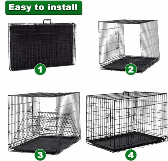 Fosvit Pupcorn Dog Wire Cage Small with 2 Doors Black 61x42x48.5cm