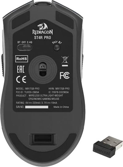 Redragon Redragon ST4R Pro Ασύρματο Gaming Ποντίκι 26000 DPI Μαύρο