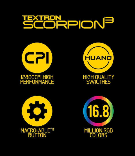 Armaggeddon Scorpion 3 RGB Gaming Ποντίκι 4800 DPI Μαύρο