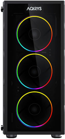 Aqirys Antares Gaming Midi Tower Κουτί Υπολογιστή με Πλαϊνό Παράθυρο και ARGB Φωτισμό Μαύρο