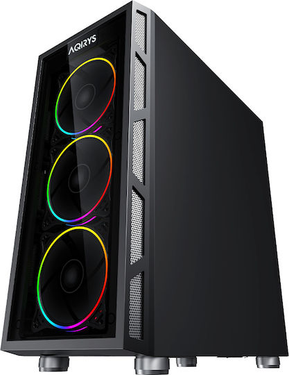 Aqirys Antares Gaming Midi Tower Κουτί Υπολογιστή με Πλαϊνό Παράθυρο και ARGB Φωτισμό Μαύρο