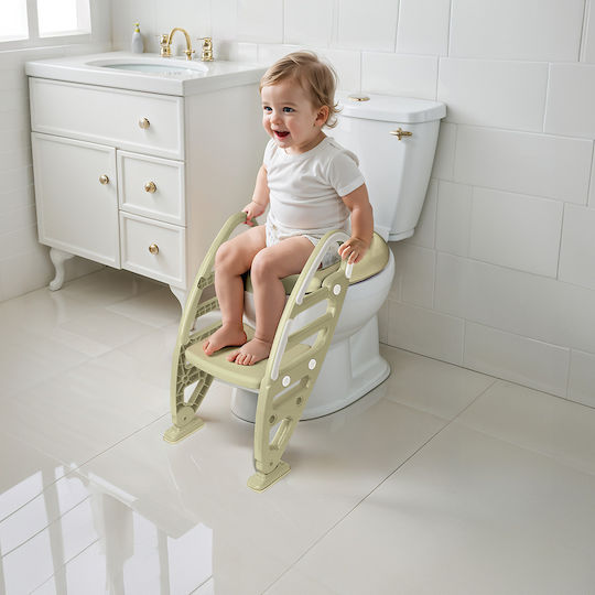 Dolu Toddler Toilet Seat With Footrest And Handles Green