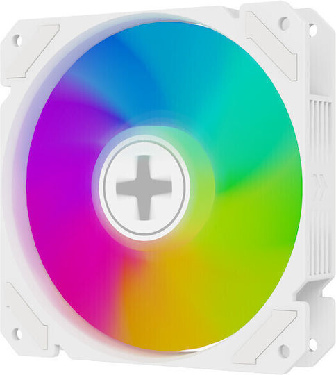 Xilence XF066 Reverse Blade Case Fan 120mm (1500rpm) with ARGB Lighting and 4-Pin PWM Connection White