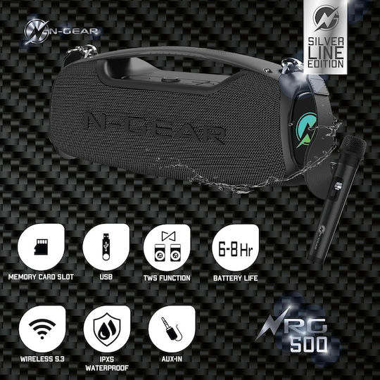 N-Gear Nrg500 Bluetooth Speaker 20W with Battery Life up to 10 hours Black