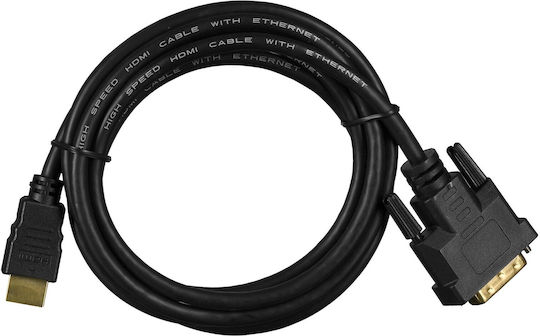 Lanberg Кабел DVI-D мъжки - HDMI мъжки 1.8м Черен (CA-HDDV-20CU-0018-BK)
