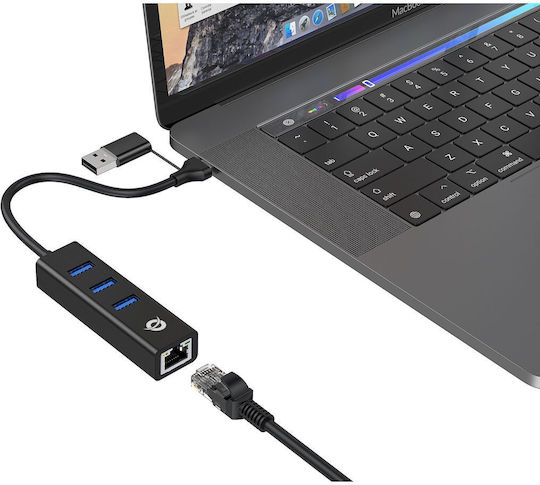 Conceptronic Hub USB 3 Porturi USB 3.0 Cu Conectare USB-A / USB-C