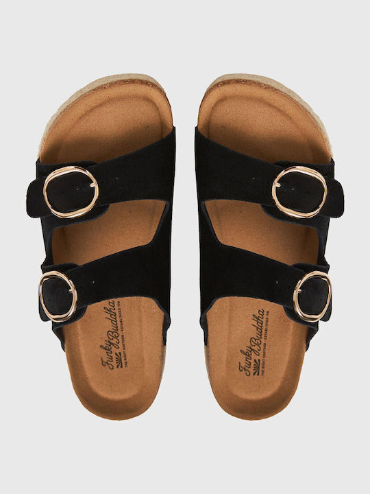 Women's Flat Sandals in Black Color