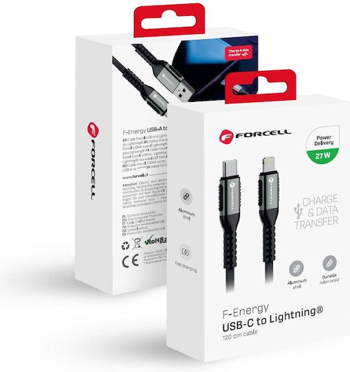 Forcell Regular la Cablu Lightning 27W Negru 1.2m
