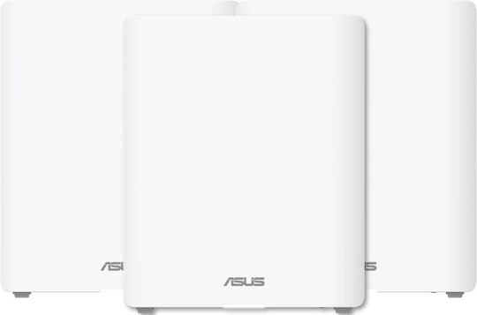 Asus ZenWiFi BQ16 v1 WiFi Mesh Network Access Point Wi‑Fi 7 Quad Band (2.4 & 5 & 5 & 6GHz) σε Τριπλό Kit Λευκό