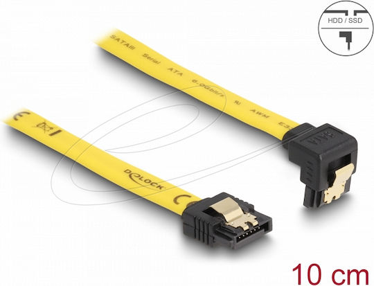 DeLock 7-Pin SATA II - 7-Pin SATA II Angle (90°) Cable 0.1m Κίτρινο (82469)