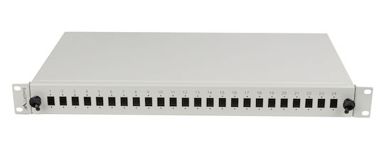 Lanberg Оптичен пач панел за рафт 1U 19" 24 порта Сив