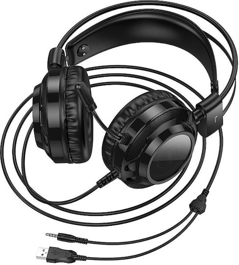 Hoco W110 Über Ohr Gaming-Headset mit Verbindung 3,5mm / USB Schwarz