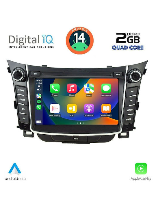 Digital IQ Sistem Audio Auto pentru Hyundai i30 2012-2017 (Bluetooth/USB/AUX/WiFi/GPS/Apple-Carplay/Android-Auto) cu Ecran Tactil 7"