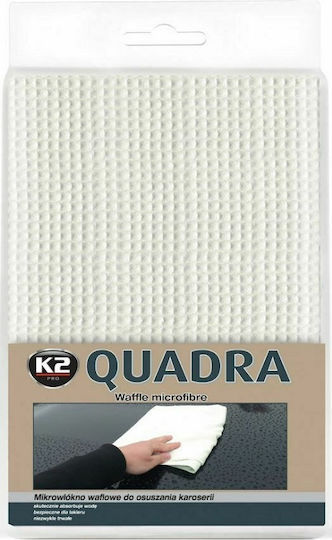 K2 Quadra Cloth Microfiber Drying for Body Car 320gsm White 90x60cm
