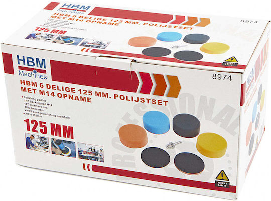 Комплект полиращи гъби 6 бр. 180мм M14 Hbm