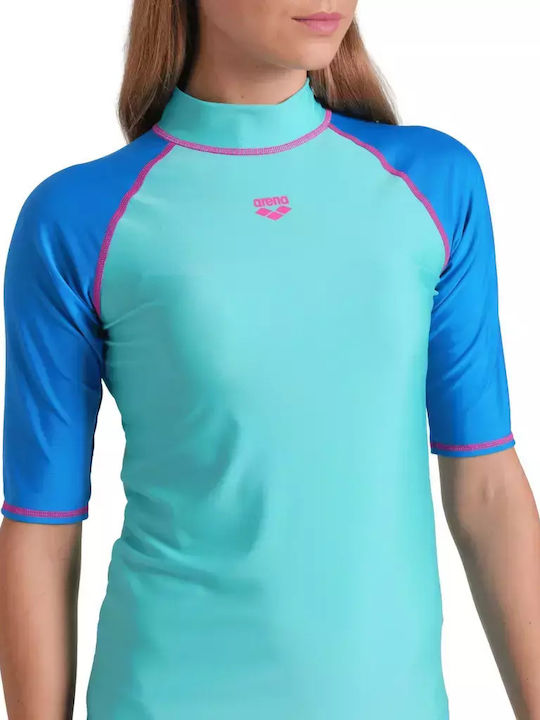 Arena Rash Vest Women's Short Sleeve Sun Protection Shirt Blue