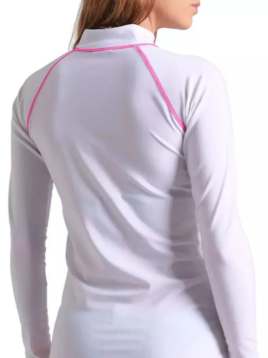 Arena Rash Vest Женски Дълъг Ръкав Слънцезащитна риза Бяла