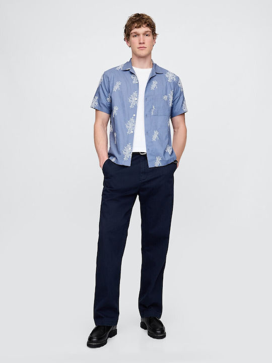Short-sleeved Shirt Soft Cornflower