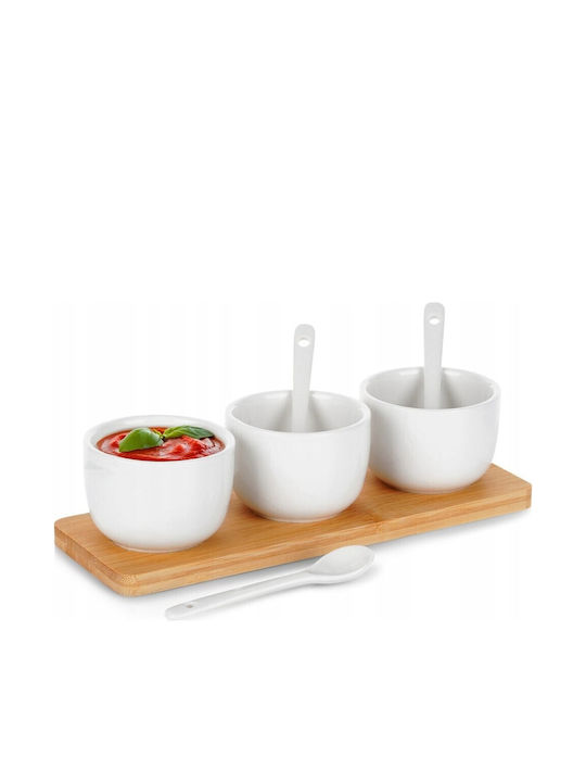 Vilde Ceramic Dessert Divided Serving Tray with 3 Slots White Ø5.5cm Vilde Ceramic Dessert Divided Serving Tray with 3 Slots White Ø5.5cm