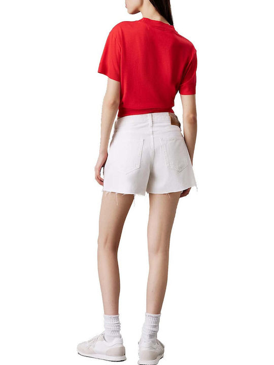 Calvin Klein Γυναικείο Τζιν Ψηλόμεσο Σορτς Λευκό