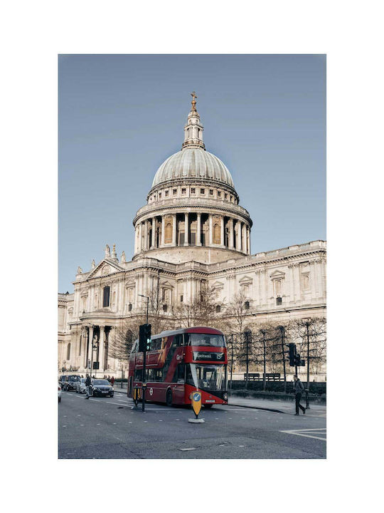 Painting St Paul's Cathedral Red Double-decker Bus 80x120