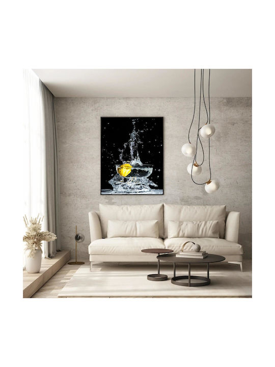 Πίνακας Lemon Splash In Glass Bowl Πιτσιλιά Λεμονιού Γυάλινο Μπολ 70x100