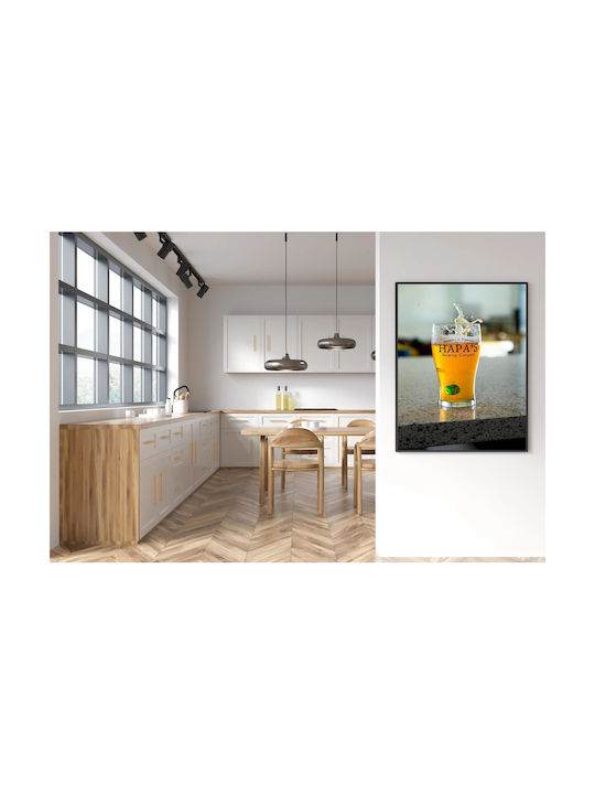 Πίνακας Beer Glass Dice Splash Ποτήρι Μπύρας Πιτσίλισμα Ζαριών 60x90