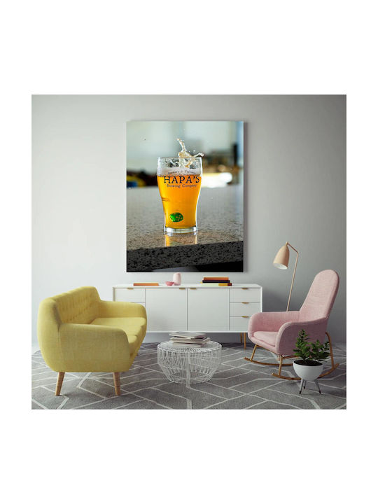Πίνακας Beer Glass Dice Splash Ποτήρι Μπύρας Πιτσίλισμα Ζαριών 60x90