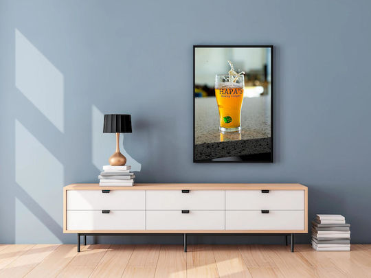 Πίνακας Beer Glass Dice Splash Ποτήρι Μπύρας Πιτσίλισμα Ζαριών 60x90