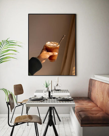 Πίνακας Hand Holding Glass Iced Coffee Χέρι Κρατά Ένα Ποτήρι Παγωμένο Καφέ 80x120