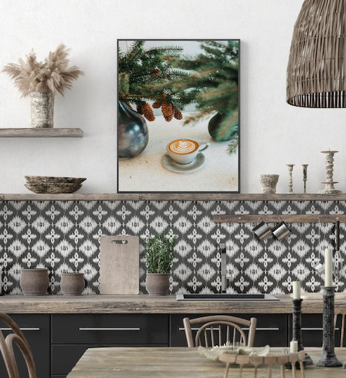 Tablou Copaci de Pin și Ceașcă de Cafea 100x150