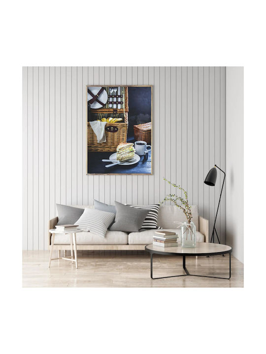 Tablou Coș de Picnic Sandwich Cafea 80x120