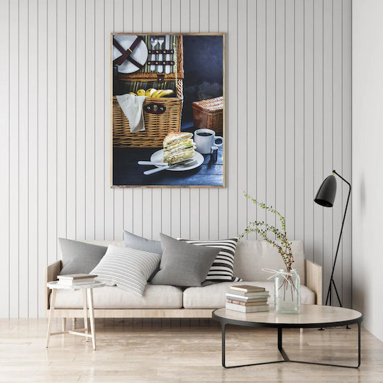 Painting Picnic Basket Sandwich Coffee 80x120