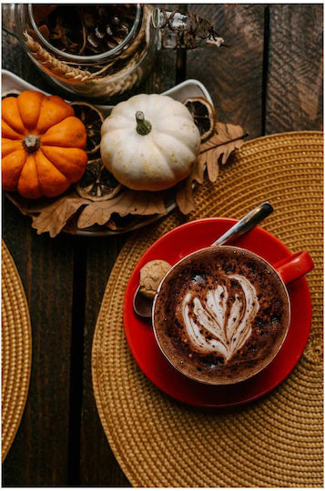 Gemälde Herbst Kaffee Kürbisse 100x150