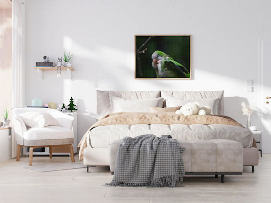 Pair Of Parrots In Nature Ζευγάρι Παπαγάλων Στη Φύση 1 σε Καμβά