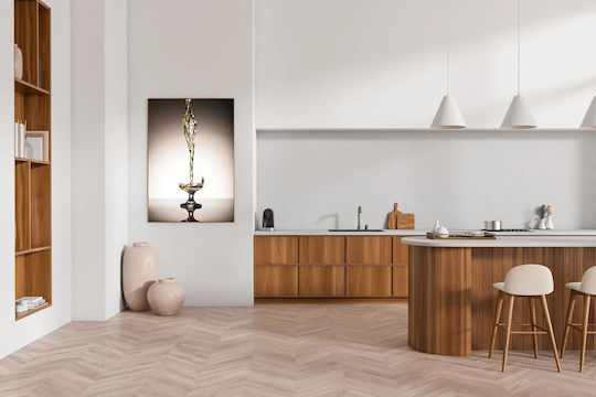 Gemälde Flüssigkeitsspritzer im Glas 60x90
