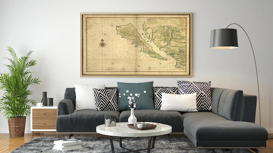 Πίνακας Map California Shown As An Island 90x60