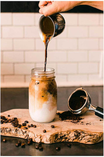 Pouring Coffee Into Glass Jar Painting 80x120