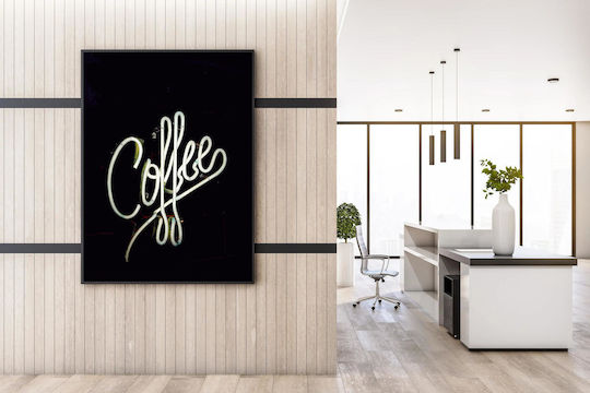 Πίνακας Neon Coffee Sign Επιγραφή Καφέ Νέον 80x120