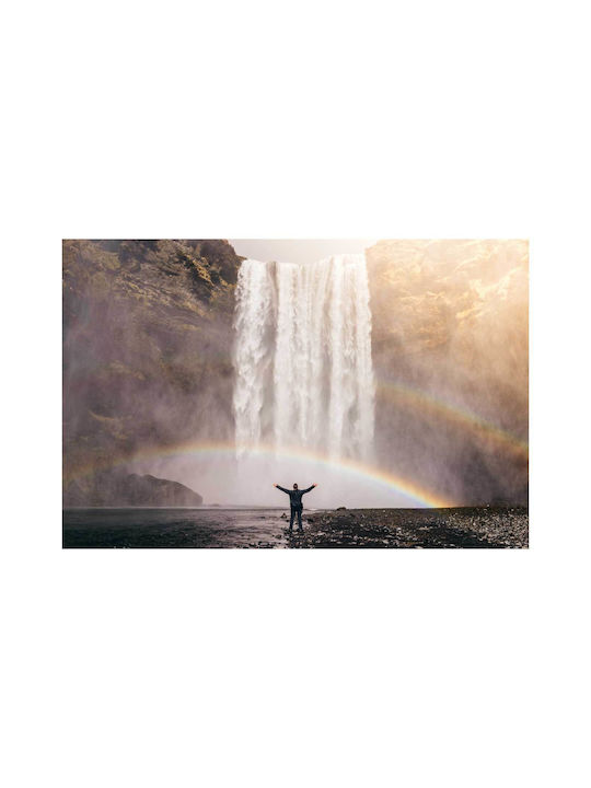 Πίνακας Man At Waterfall Rainbow Άνθρωπος Στον Καταρράκτη Ουράνιο Τόξο 150x100