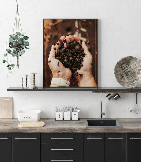 Gemälde Hände halten Kaffeebohnen 100x150