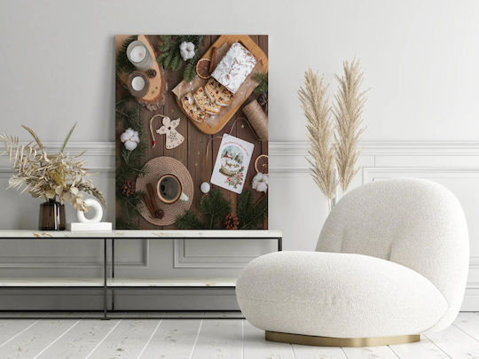 Πίνακας Christmas Still Life Cake Coffee Χριστουγεννιάτικη Νεκρή Φύση Κέικ Καφέ 100x150