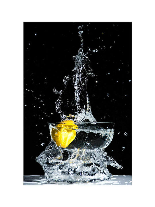 Painting Lemon Splash In Glass Bowl 100x150