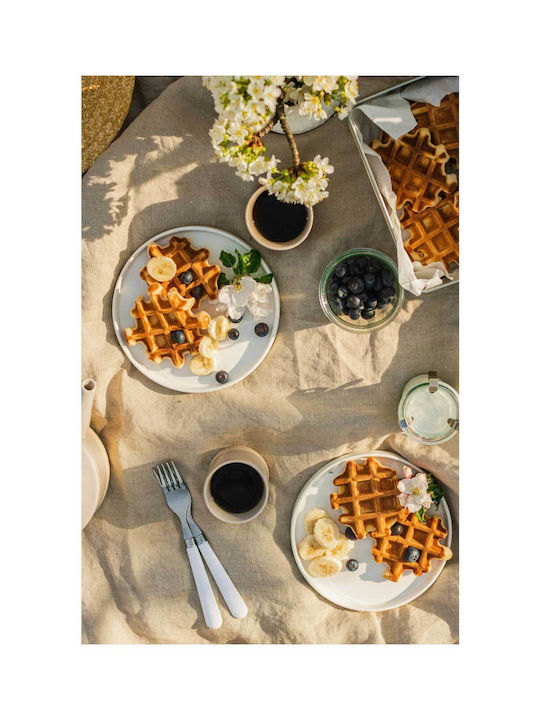 Πίνακας Waffles Coffee On A Linen Table Βάφλες Καφές Λινό Τραπέζι 80x120