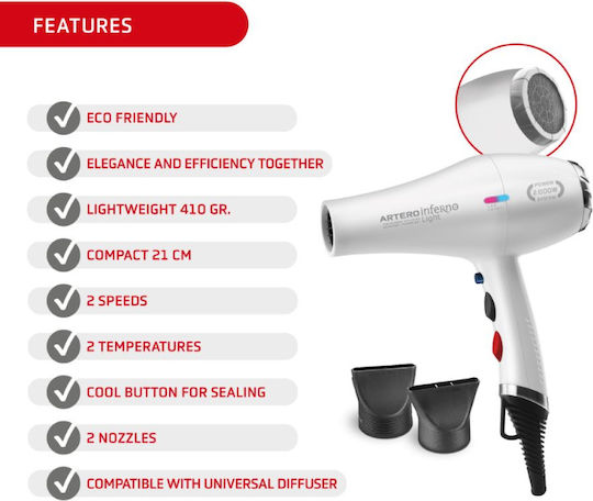 Artero Inferno Light Professional Hair Dryer 2000W