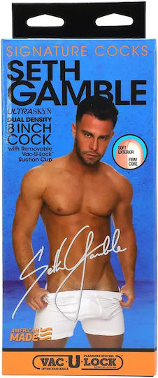 Doc Johnson Signature Cocks Seth Gamble with Removable Vac-U-Lock Ρεαλιστικό Dildo με Όρχεις και Βεντούζα Flesh 20cm