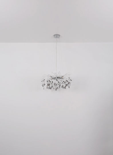 Globo Lighting Ceiling Light Transparent with Crystals for 8 G9 Bulbs