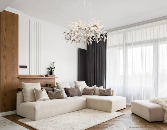 Globo Lighting Ceiling Light Transparent with Crystals for 8 G9 Bulbs