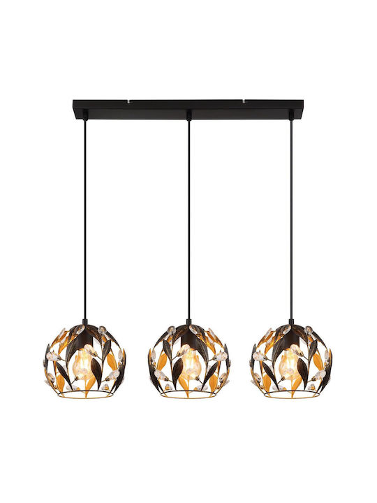 Globo Lighting Κρεμαστό Φωτιστικό Μαύρο 72x20x150εκ.