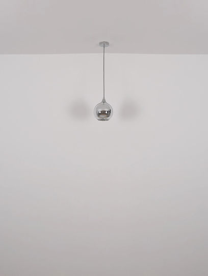Globo Lighting Κρεμαστό Φωτιστικό Ασημί Μπάλα με Ντουί E27 25x25εκ.